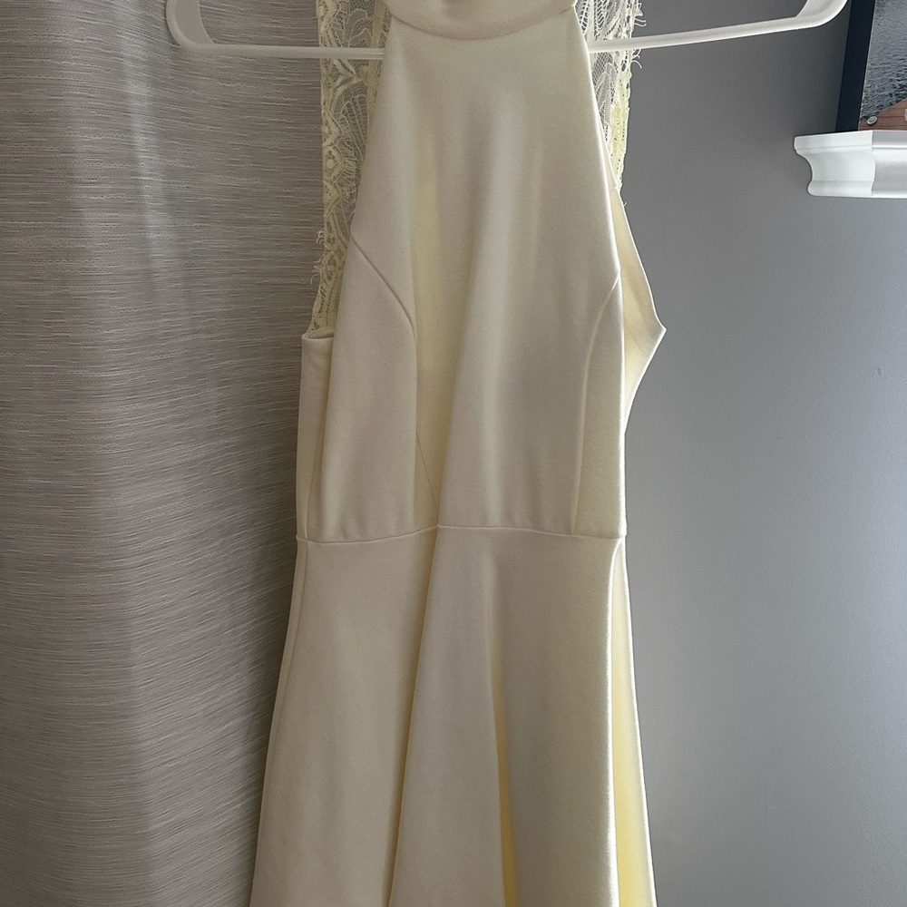 Lulus haltered neck cream dress with lace